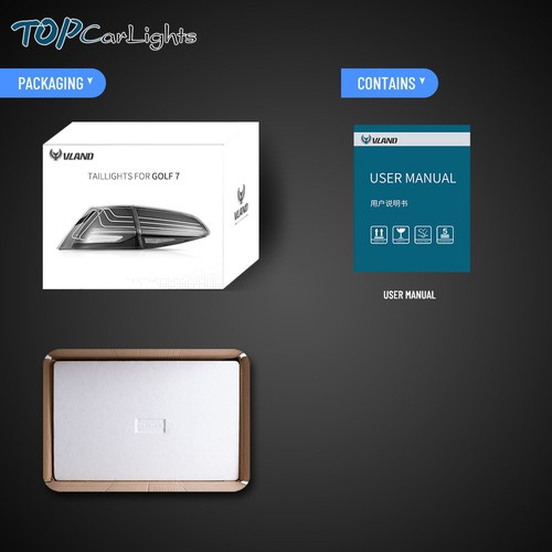 VLAND LED Tail Lights For 2015-2017 Volkswagen VW Golf7 MK7 Hatchback Left+Right - Picture 15 of 17