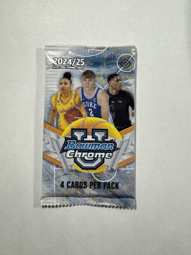 2024/25 Bowman Chrome University Basketball Factory Sigillato Hobby Pack Bandiera 1°? - Foto 1 di 2
