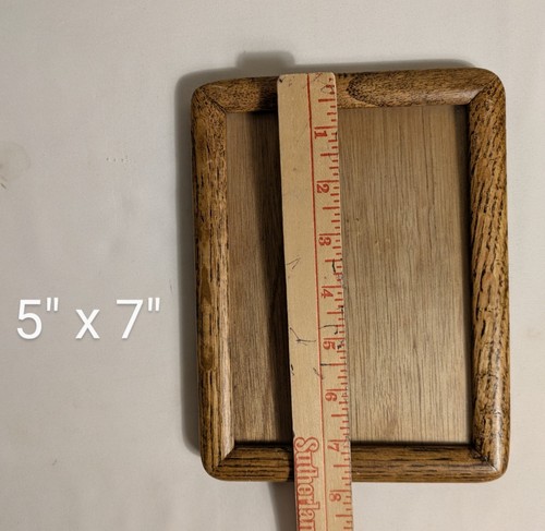 Mid-Century Wood Photo Picture Frame Rounded Corners Holds 5"X8" | Teak - Picture 6 of 7