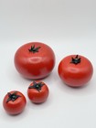 Vintage Mid Century Modern Wooden Tomatoes Set of 4