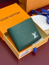 Luis Style Green Epi Leather Wallet Men's Bifold Wallet Compact Card Holder