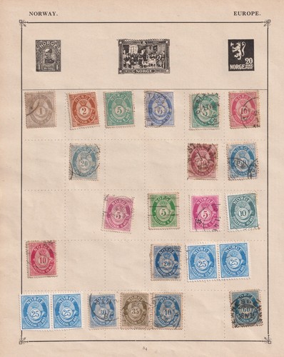 NORWEGEN Briefmarken auf 2 Seiten einer Seite - ab Earlies - Bild 2 von 2