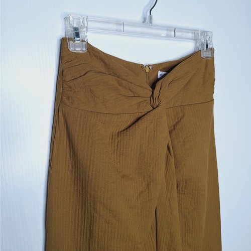 Miou Muse Bohme Twist Skirt Caramel Medium Cotton Midi Pencil Straight High Rise - Picture 5 of 10