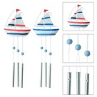  2 Pcs Wooden Sailing Wind Chime Beach Chimes Nautical Hanging Ornaments