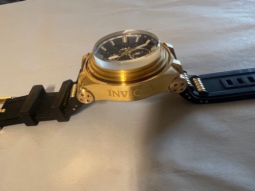 Orologio Uomo Invicta 39187 Bolt Quarzo Cronografo Quadrante Oro Blu Cinturino Gomma Nero - Foto 5 di 12