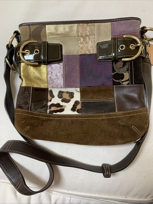 Limited Edition Coach Patchwork Leather Suede shoulder bag Good