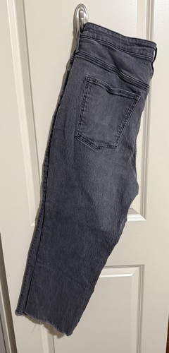 Madewell Black Denim Jeans Straight w/ ragged edge Size 33, Pre-Owned - Picture 4 of 10