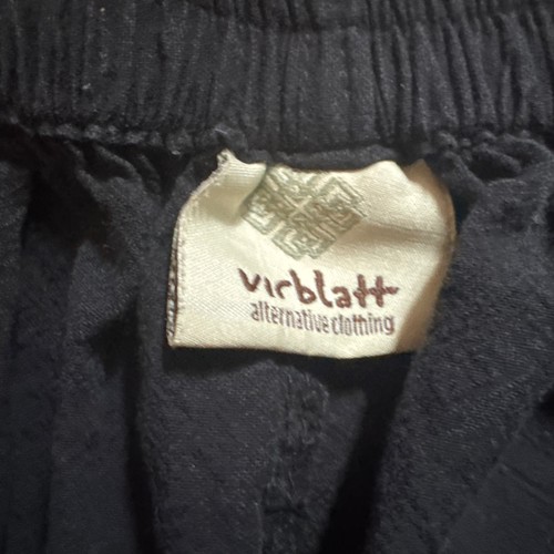 Virblatt Unisex Adults Elastic Waist Drop Crotch Harem Pants Black Teal L/XL - Picture 2 of 12