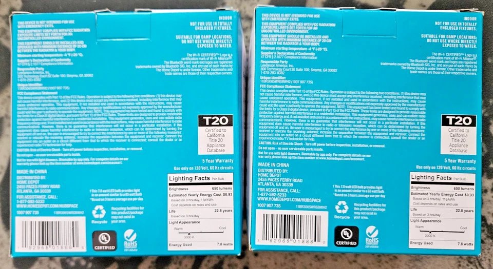 EcoSmart 65W 2 Pc. Smart Bluetooth Wi-Fi BR30 LED Light Bulb 2 Pack - Image 2 of 3