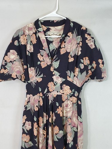 Vintage 70s Young Edwardian Arpeja Fit Flare Dress Floral Cottagecore Size 0/2 - Bild 2 von 13