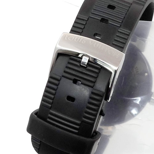 LOUIS VUITTON Q113K TAMBOUR IN BLACK GMT MEN'S WRISTWATCH DATE AUTOMATIC - Picture 5 of 5