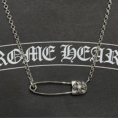 Chrome Hearts Roll Chain Safety Pin Necklace 20 Inch W