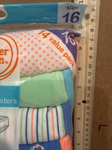 Wonder Nation Girls 14 Pack Hipsters Underwear Size 16 New In Package - Picture 5 of 5