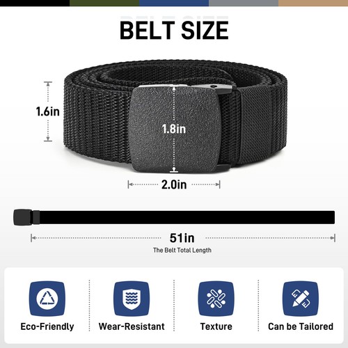 UNGGJKB Tactical Men's Nylon Belts,5 Pack Mens Belts Casual,Military Canvas O... - Picture 2 of 7