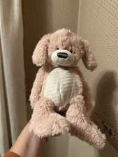 Demdaco  Blush Pink Plush Puppy Dog Lovey Stuffed Animal Toy