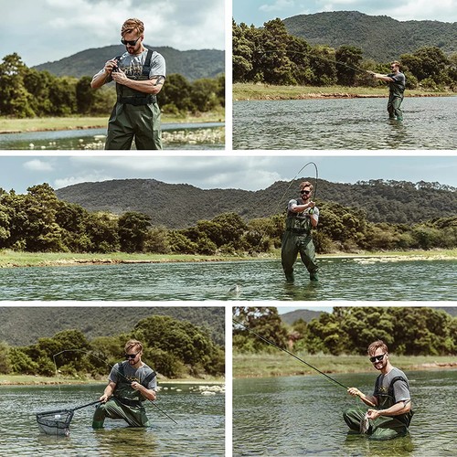 Chest Wader 2-Ply Nylon/PVC Waterproof Fishing Waders for Men and Women Size 8.5 - Picture 9 of 9
