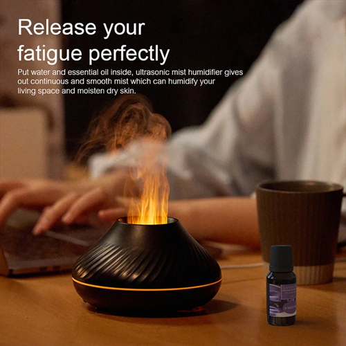 Volcano Flame Diffuser – USB Aroma Humidifier & Night Light, 130ml - Picture 3 of 10