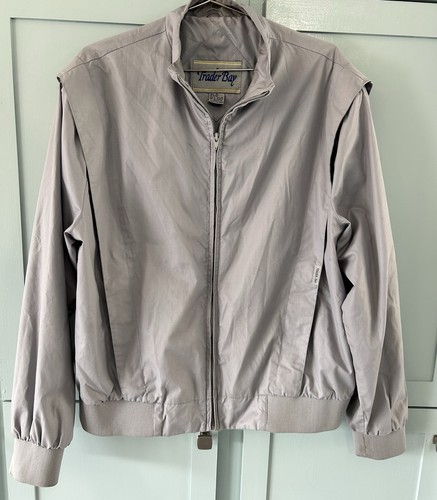 Trader Bay Vintage Bomber Styler Windbreaker Jacket Size XL Gray - Picture 1 of 16