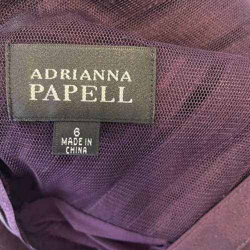 Adrianna Papell Bodycon Kleid Gr. 6 Lila Schimmer Stufen Ärmellos Reißverschluss hinten - Bild 16 von 16