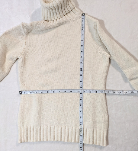 Banana Republic Rollkragenpullover Damen S elfenbein Baumwollmischung adrett klassisch - Bild 7 von 10