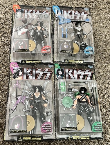 Vintage 2000 KISS ALIVE McFarlane Toys Complete Set ACE PAUL GENE & PETER
