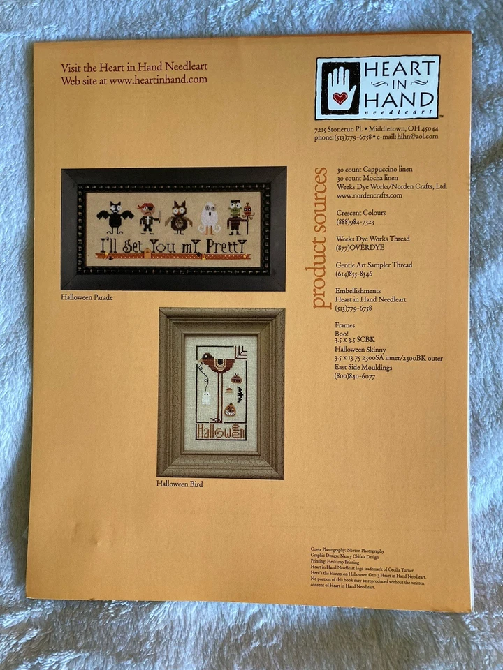Heart In Hand Here’s The Skinny On Halloween Cross Stitch w/Beads Buttons & Boo! - Image 2 of 4