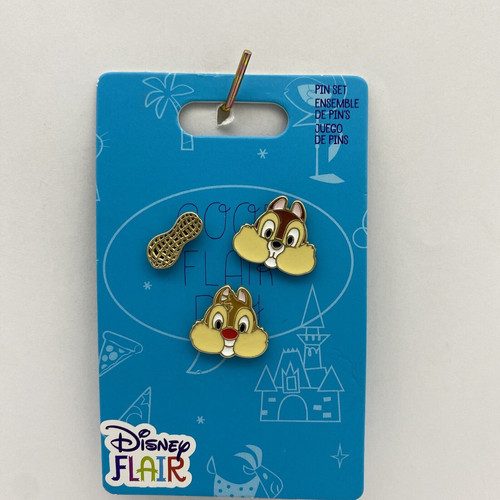 Disney Parks Pin Chip 'n Dale Flair 3 Pin Set Puffy Cheeks & Peanut - Bild 1 von 4