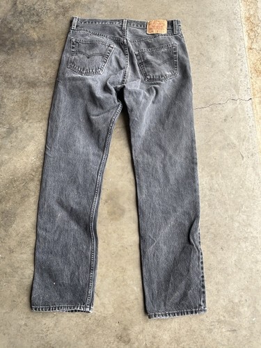 Vintage Levi's Black Denim Button Fly Jeans 501 0660 Actual 35x33 Made in USA - Bild 11 von 11