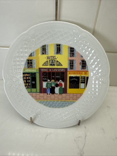 Vintage Philippe Deshoulieres Frankreich 6er Set CANAPE TELLER Händlerreihe Schaufensterfronten - Bild 14 von 15