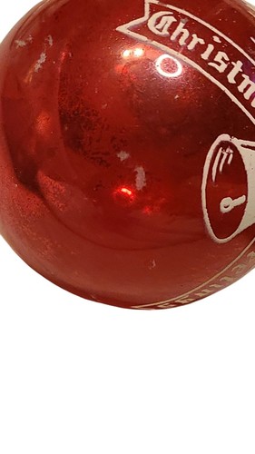 Vintage Mercury Glass Shiny Brite Stencil Merry Christmas Ornament 2 1/2" - Picture 4 of 5