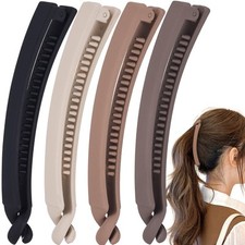 4pcs French Banana Clips, Non-Slip Classic Large Hairstyle Claws, Fish Shaped...