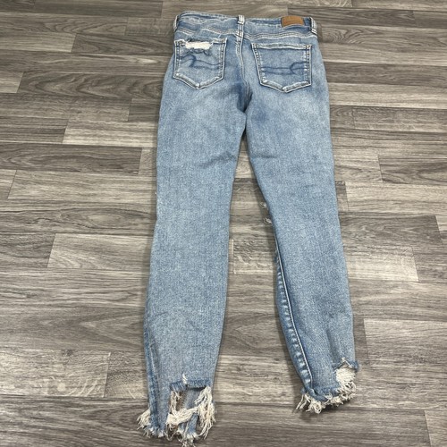 AMERICAN EAGLE High Rise Jegging Blue Denim Jeans Girl's Size 4 Short - Picture 4 of 12
