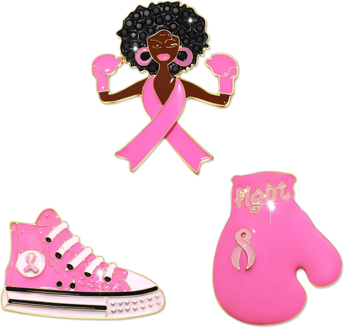 Spille sensibilizzazione sul cancro al seno per donna smalto rosa nastro spille bavero lotta br... - Foto 8 di 11
