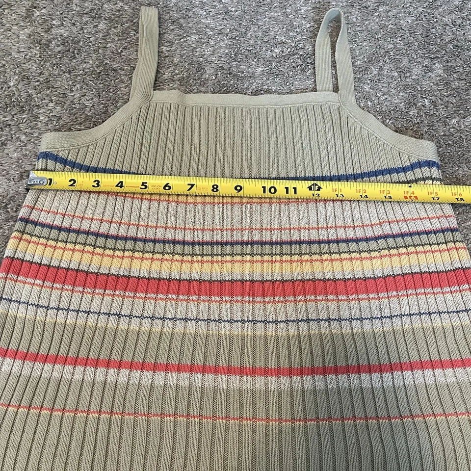 Camiseta sin mangas estilo suéter a rayas Claiborne Liz Wear talla XL Boho Y2K algodón lino Foto 2 de 4