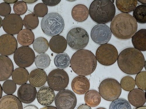 Gemischte Vintage Münzen 2,5 kg Englisch & Ausland Bulk Restposten Konvolut Wiederverkäufer  - Bild 14 von 24