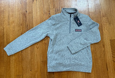 NWT Vineyard Vines Heather Gray 1/4 Zip Fleece Pullover Boys Size M 12-14 