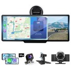10.26" Wireless Carplay Screen with 4K Dash Cam, Portable Android Auto Screen.