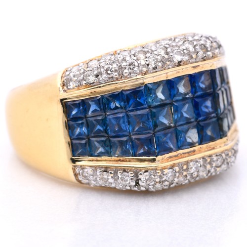 Saphir Diamant Coctail Ring in 750er / 18 Kt. GG Gr.: 58 - Bild 2 von 10