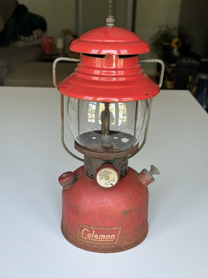 #ad #ad Vintage Coleman lantern 200a black band 02 53 Pyrex Sunshine Globe As Is $125.50
