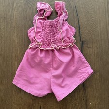 Vince Camuto Pink Ruffled baby Girl Romper, Size 12M