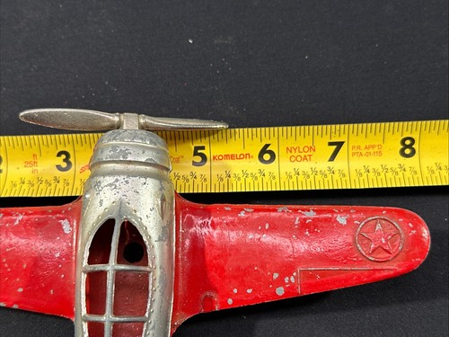 Hubley Kiddie Toy Fighter Plane Cast Metal 1950's USA Army w/Folding Wheels - Picture 19 of 20