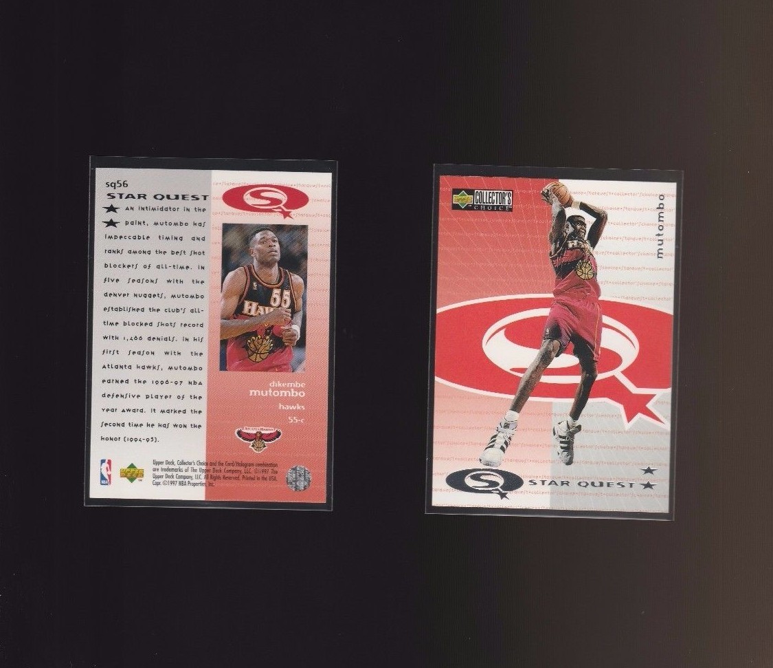 1997 Upper Deck Collector's Choice Star Quest SQ56 Dikembe Mutombo Atlanta Hawks