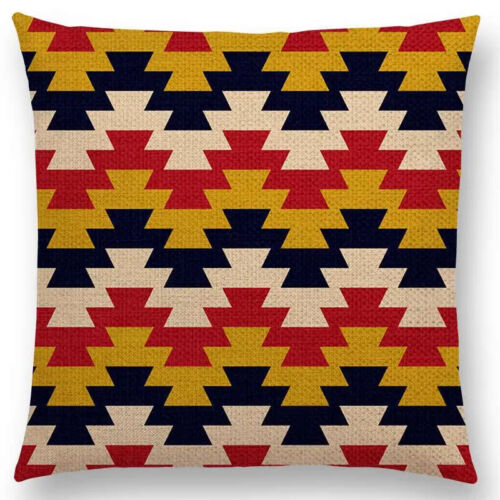 Colorful Aztec Geometric Pattern Tribal Prints Abstract Rainbow Cushion Covere - Picture 17 of 49