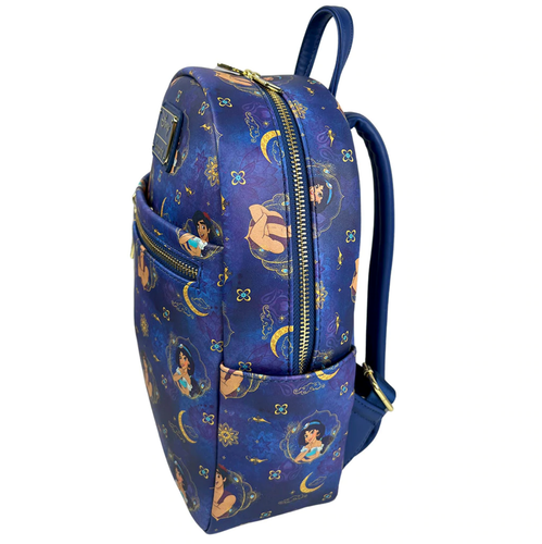Mini Mochila Floral Loungefly Disney Aladdin Jasmine and Aladdin Luna Media Luna - Imagen 4 de 9