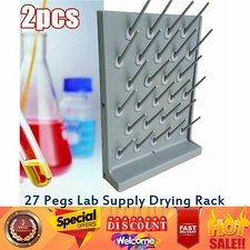 2PCs Lab Supply Wall Desk Drying Rack 52 pegs/27 Pegs Cleaning Equipment Grey PP
