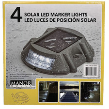 Manor House Solar LED Metal Waterproof Marker Lights Driveway Walkway Deck Fence