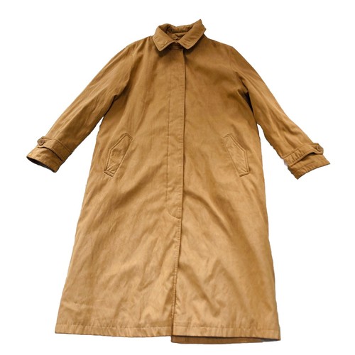 Langer Vintage-Mantel hellbraun Damen UK 18 weich wattiert Taschen bitte lesen