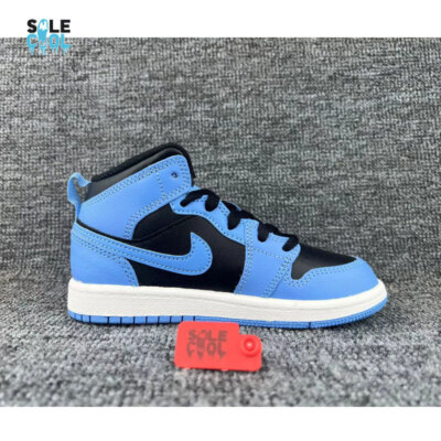 Air Jordan 1 Mid AJ1 University Blue Black Pre School PS