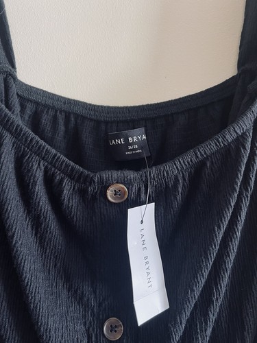 Lane Bryant 26/28 Plus Size Black Button Tank Top NWT Square 4x - Picture 2 of 3