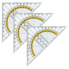3x Geodreieck 14 cm, Geometrie-Dreieck Maßstab Kunststoff glasklar